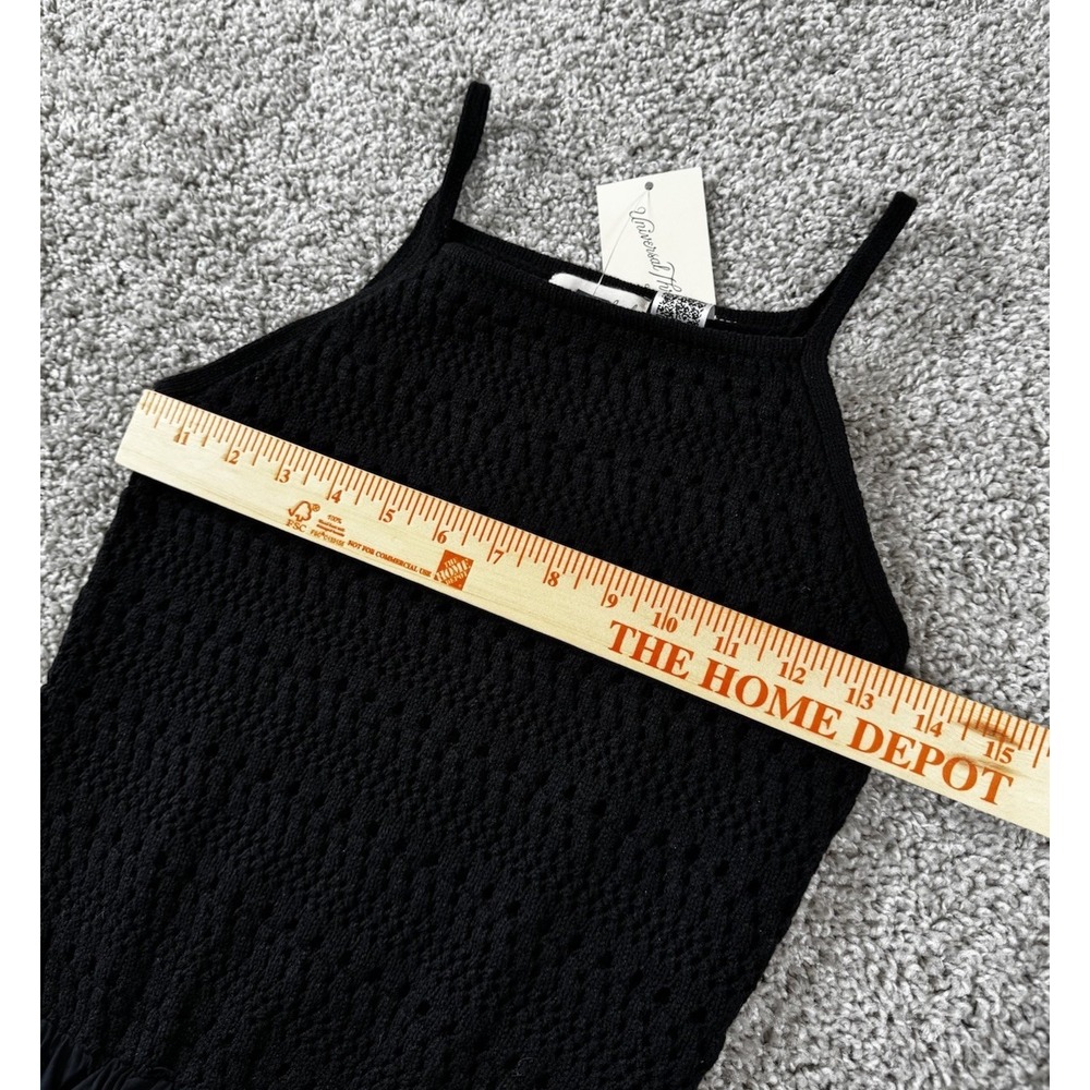 NEW Universal Thread Black Spaghetti Strap Crochet Top Maxi Dress Womens XS - Picture 6 of 9